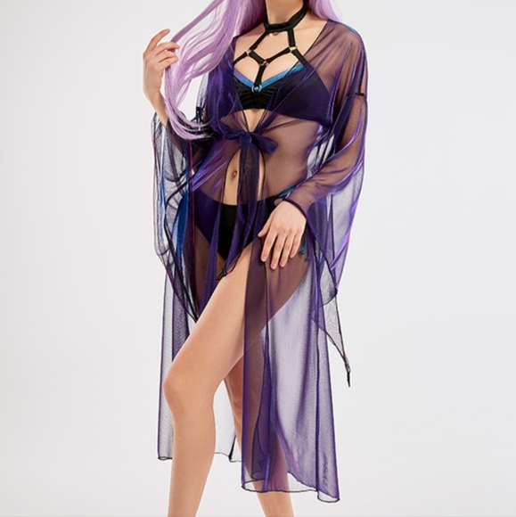 Evelynn Black Bathingsuit + Cardigan - Picture 2 of 3